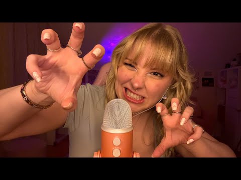 ASMR Fast and Aggressive Scratching, Plucking, Raking and Wiping on Your Face 🥰✨ Mouth Sounds + More