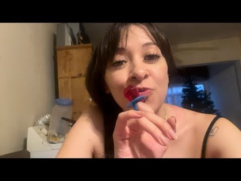 ASMR Spit Painting you with a candy Ring Pop (Mouthsounds) 