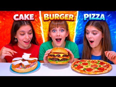 ASMR Cake, Burger, Pizza Challenge VS Big Small Spoon Food Challenges | Compilation