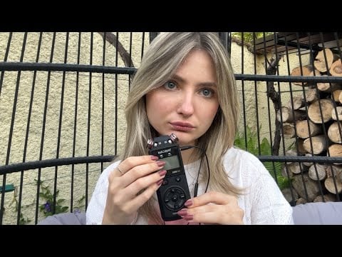 ASMR | in my backyard 🌿 (german affirmations + nature sounds)