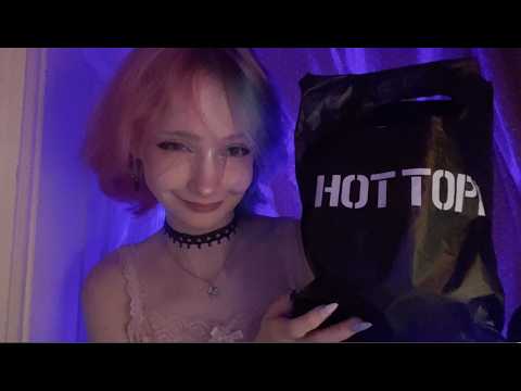 asmr haul(?) i went hot topic hehehe, mouth sounds and whispering, and ramblingggg