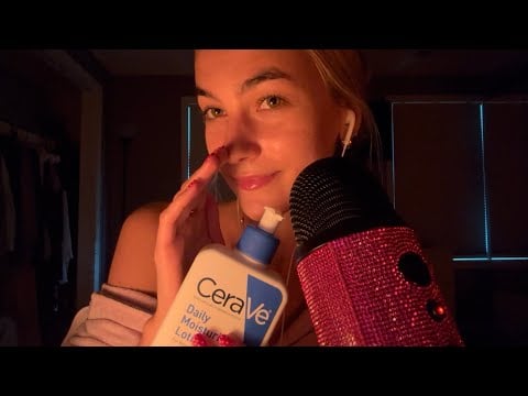 ASMR| Close Up Whisper (lotion sounds + sticky tapping)