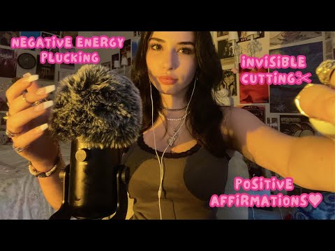 ASMR: negative energy plucking + positive affirmations✂️