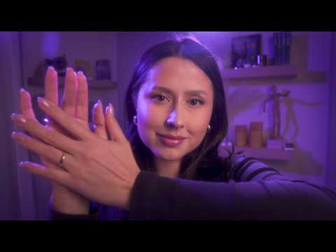 ASMR Cozy Purple Room 💜 Ear-to-Ear Hand Sounds & Slow Breathing for Sleep