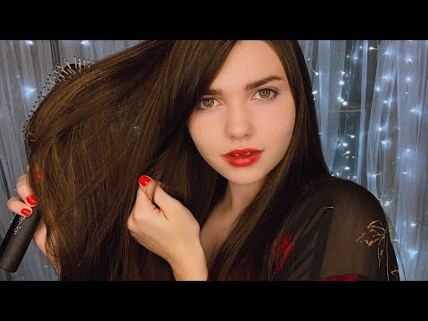 ASMR Hair Brushing + Whispering | Sleep Inducing + Tingly