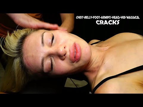 MOMENTS WHEN LADY MARIA IS MOST RELAXED + CRACKS + ASMR head,ear,belly,chest,foot,back,hip massage