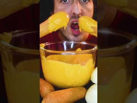 ASMR CHEESE SAUCE CORN DOGS + DUMPLINGS ! no talking mukbang 먹방