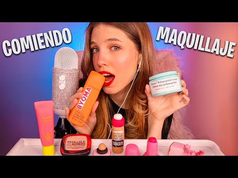 ASMR COMIENDO MAQUILLAJE VIRAL DE TIKTOK 💄 Comestibles (Mouth Sounds)