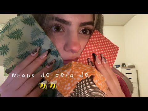 asmr con papelitos de cera de abejas