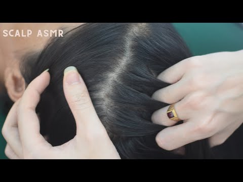 ASMR Real Person Hair Parting And Scratching With Hair Sounds, No Talking For Relieve Anxiety