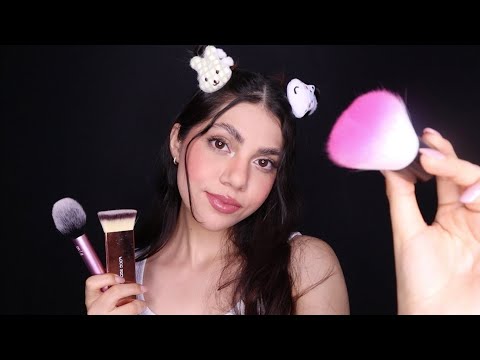 ASMR visual con brochas (tocando tu carita)🖐🏻 | Dámaris ASMR♡
