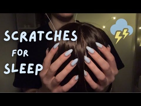 ASMR Crisp Scalp Massage & Scratching with Rain & Thunder