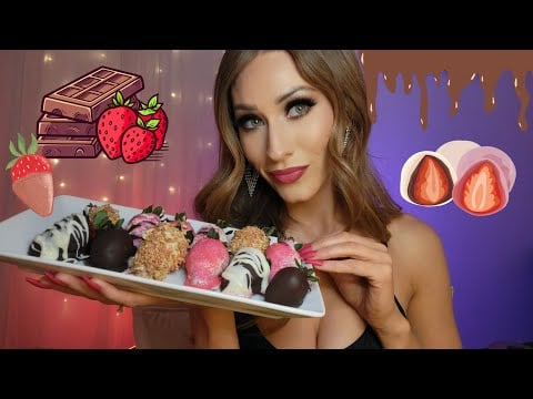 ASMR Chocolate Covered Strawberries 🍓🍫 *Mukbang* VERY Juicy! (eating sounds, mouth sounds)