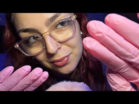 ASMR | up-close eye exam (glove sounds, face touching, mouth sounds 🧤)