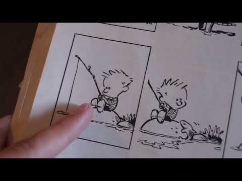 ASMR Reading Calvin and Hobbes (soft speaking) (paper sounds/tapping)