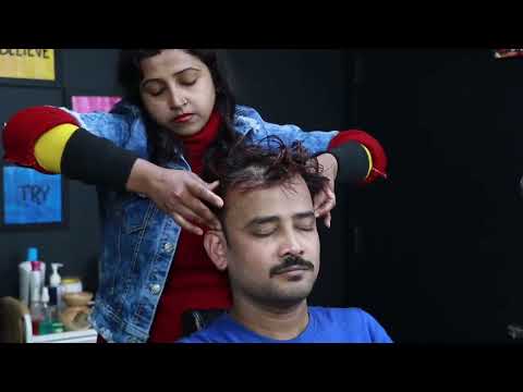 Couple ASMR Massage | Female To Male Professional Head Massage Therapy ASMR | Indian Female Barber