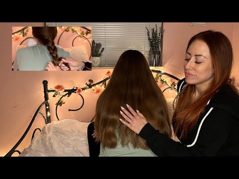 Hair Brushing/Hair play/ASMR/Whisper