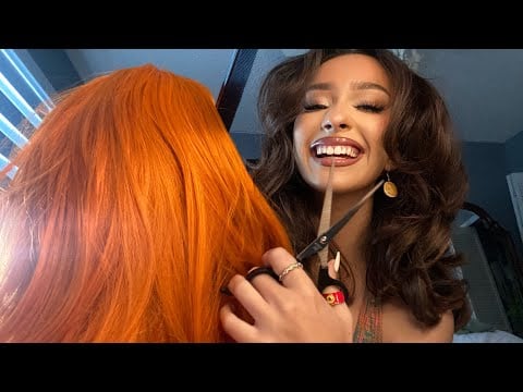 ASMR Hair Play, Hair Brushing, Scalp Scratching, Nail Tapping, Crystals