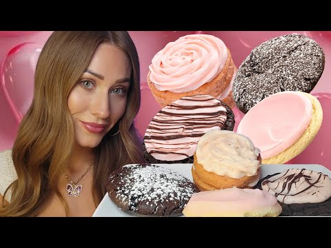 ASMR | 🍰 V-Day Crumbl Cookie!! Molten Lava, Strawberry Cake, Chocolate Strawberry & OPS 🍫🌋 *Mukbang*