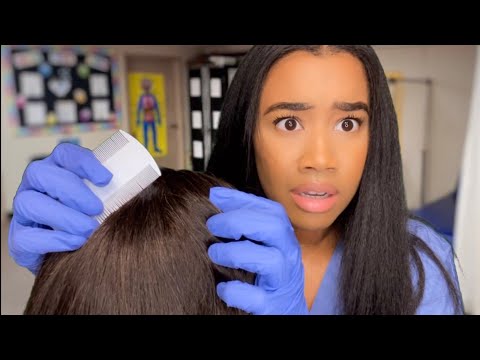 ASMR School Nurse Lice Check Role-play (You’re Infested!!)🪲🔦 Lice Check Removal ASMR