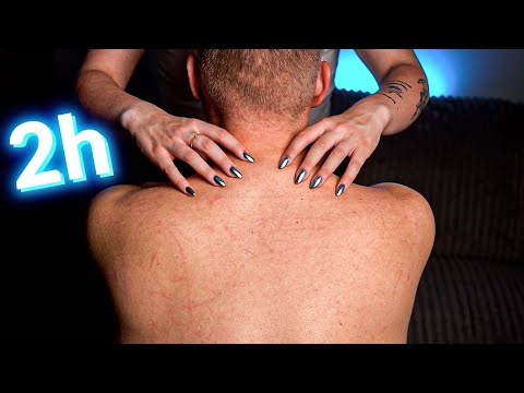 2-Hour ASMR Therapy: Real Person Back, Scalp & Nape Tracing and Massage (No Talking)