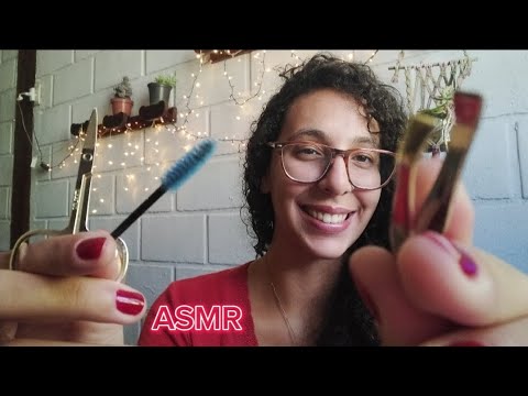 Asmr- Spa da sobrancelha com massagem ( muito relaxante) ❤️