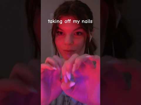ASMR Taking Off Press-On Nails (Sticky + Clicky Sounds)  #asmr