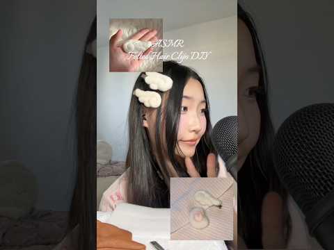 ASMR Felted hair clip tutorial🪽🍥 #asmr #diy #diycrafts #hairclip #cutecraft #diyideas