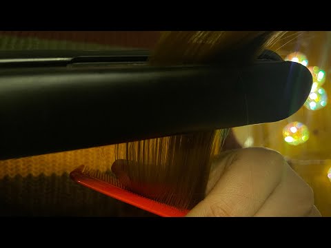 ASMR straightening & clipping your hair ໒꒰ྀིᵔ ᵕ ᵔ ꒱ྀི১ invisible clips, no talking & no tapping ♡♡♡