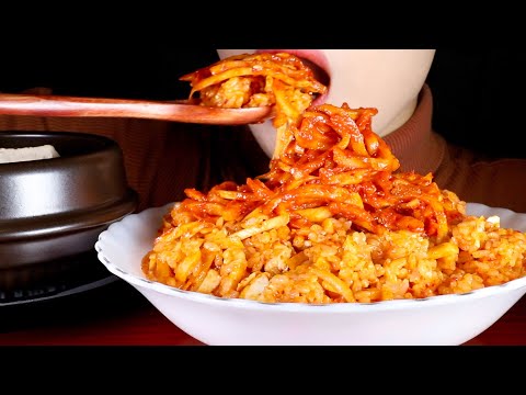 ASMR 달달한 가을무로 만든 무생채 비빔밥, 된장찌개 집밥 먹방