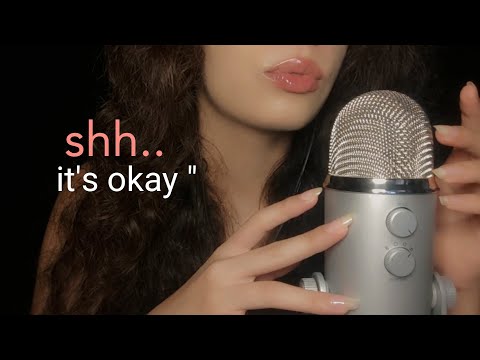 ASMR "shh it's okay" slow Mic scratching & hand movements - blue yeti