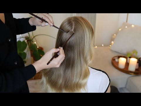 Relaxing Hair Play ASMR For Sleep ✨ Hair Brushing, Scalp Chec (Whisper, Real Person ASMR)