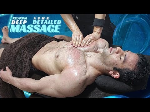 ASMR Massage For Fitness Athlete / Feel Deep Detailed Techniques / Neck & Face & Chest Massage