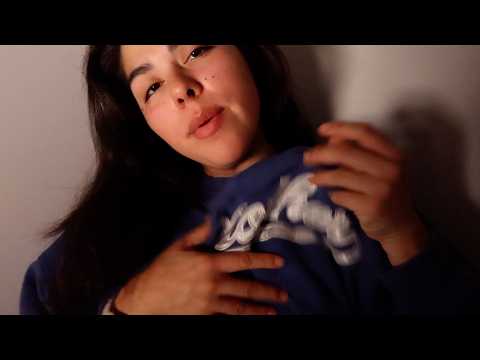 ASMR Tingly Whisper Ramble + Sweat Shirt Pulling + Hand Sounds