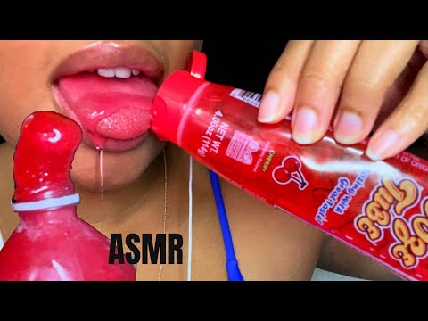 ASMR | Eating Red Candy in your 👂🏽 ❤️🍎🍉🍒🍓🍄🌹👠💋