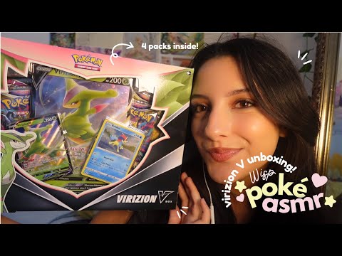 ASMR ✨opening pokemon packs!!! ✧ ˚. (Virizion V unboxing)