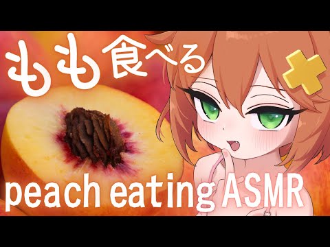 【咀嚼音ASMR】もも食べる🍑おなかの音 peach/eating sound/drinking/whispering/sniffing パーフェクトシンク