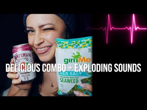 Cutest Sparkling Water Tummy Sounds & Crispy Seaweed Mukbang With Burp ASMR