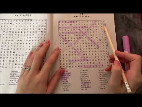 ASMR with WordSearch Puzzle - Clicky Whispering - semi-inaudible