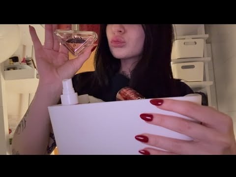   [Lofi Asmr] tapping on my perfume and body sprays / with background noice 