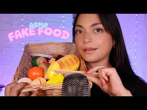 ASMR Fake Food Mukbang 🍔🥖🧀 Wooden Burgers, Bread & Veggies!