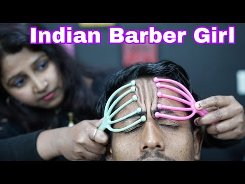 Relaxing Head Massage By Barber Girl Chaitali | ASMR Head Massage | Rolling Comb Massage ASMR
