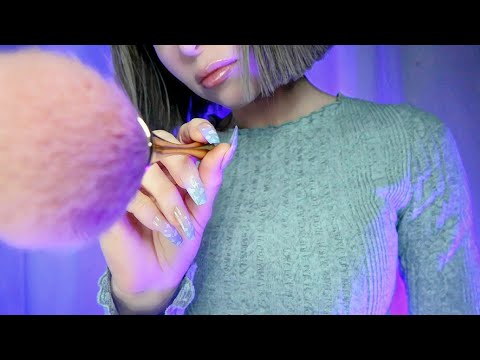 ASMR Brushing You To Sleep (3h of Face & Ear Brush, No Talking, Slow ASMR)