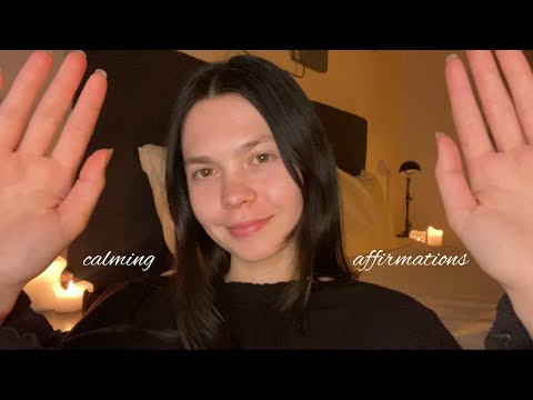 ASMR affirmations to help you calm down | deep relaxation and anxiety relief (crackling fireplace)