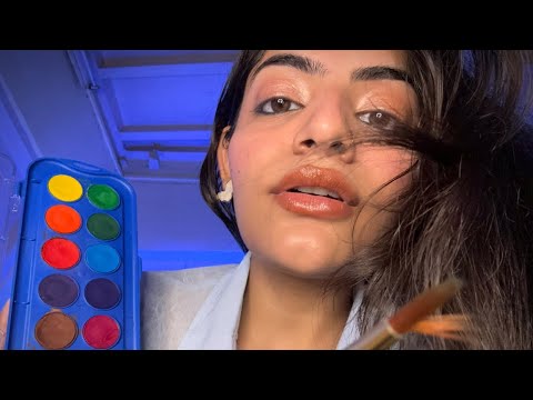 Face Painting on My Lap | Rainy Night ASMR | Hindi Asmr 🎨🖌️