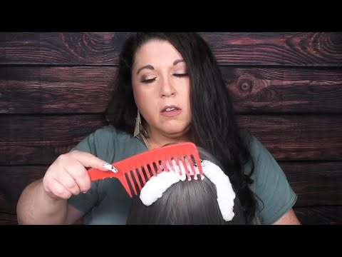 ASMR Scalp Check and Treatment for Menopause (Fizzy Sounds, Scalp Massage) Scalp Care Hair Salon