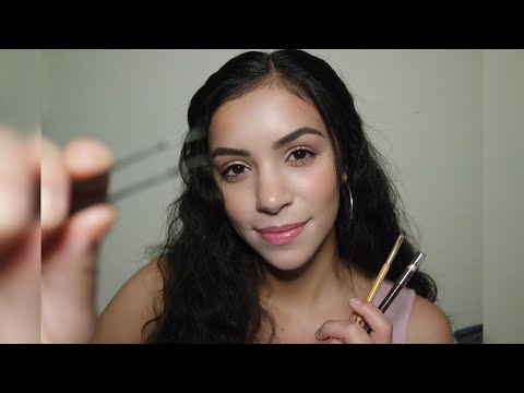 ASMR | Friend Does Your Eyebrows | Gum Chewing, Soft Spoken, Magazine Flip-thru