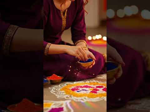 Watch This Amazing Rangoli Come to Life! #rangoli #muggulu #shorts #satisfying