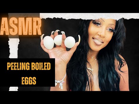 ASMR Cracking And Peeling Hard Boiled Eggs For Egg Salad