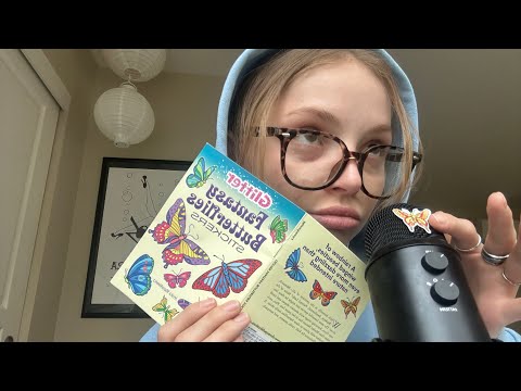 ASMR WITH STICKERS (whispering, sticky sounds)